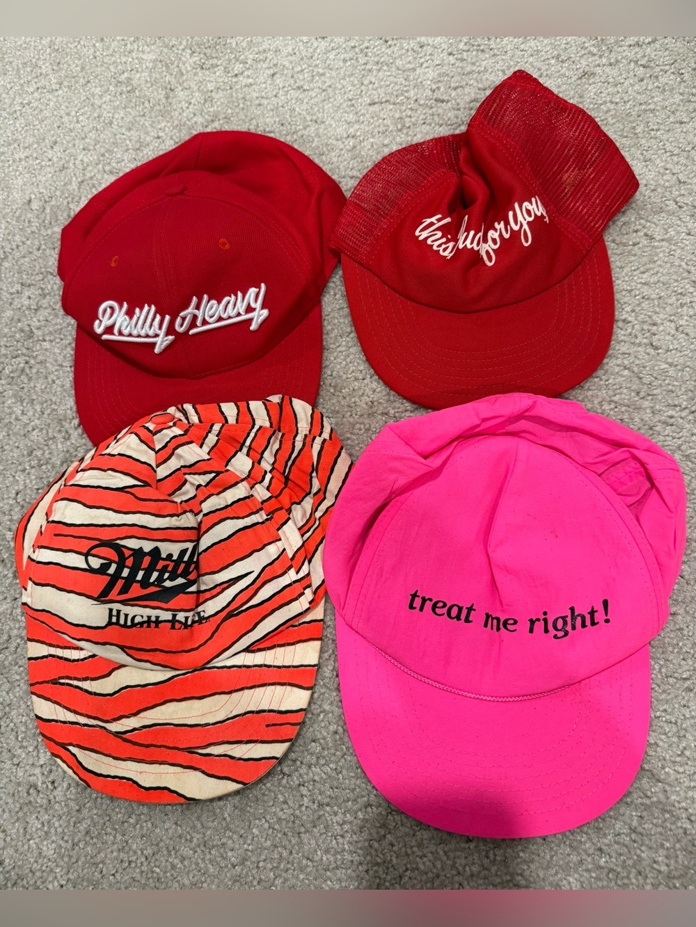 Vintage retro hats - lot of 4